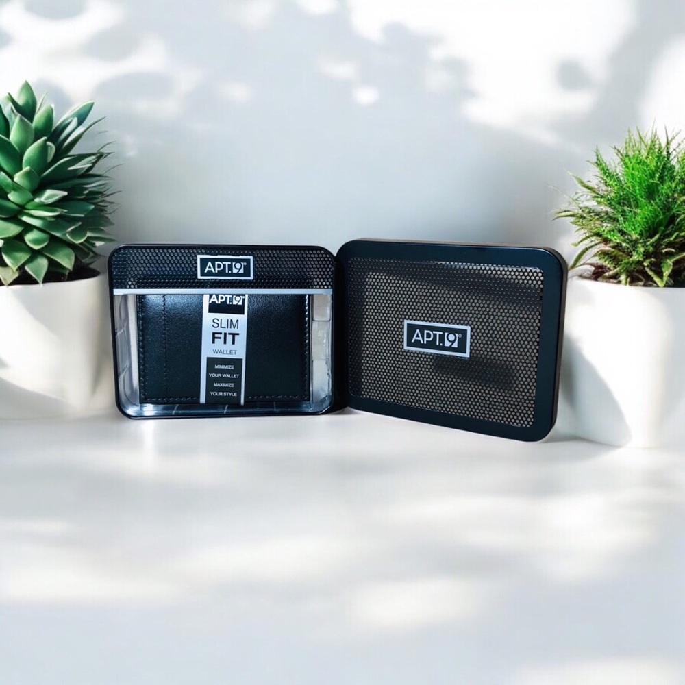 39. Apt.9 Slim Fit Black Leather Wallet